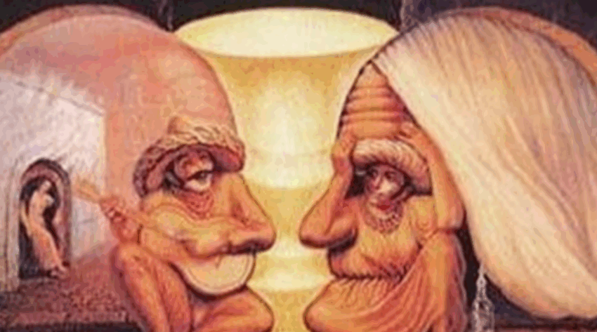 How many peopIe do you see in this optical iIIusion? Their faces will reveal a lot about yourself