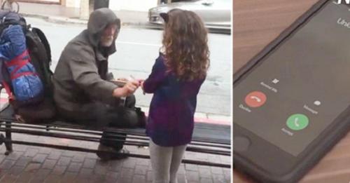 Little girl gives her dinner to homeless man—days later, the phone rings