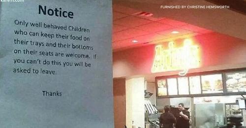 Parents Furious Restaurant Put This Sign On The Door