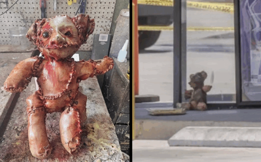 Teddy-bear-shaped object covered in apparent human remains found in Victorville, deputies say