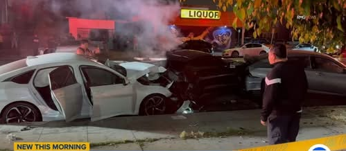 Driver crashes into bicyclist, parked cars in deadly South Los Angeles collision
